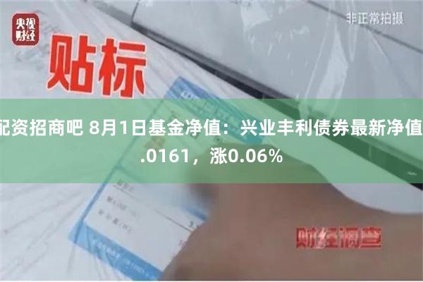 配资招商吧 8月1日基金净值：兴业丰利债券最新净值1.0161，涨0.06%