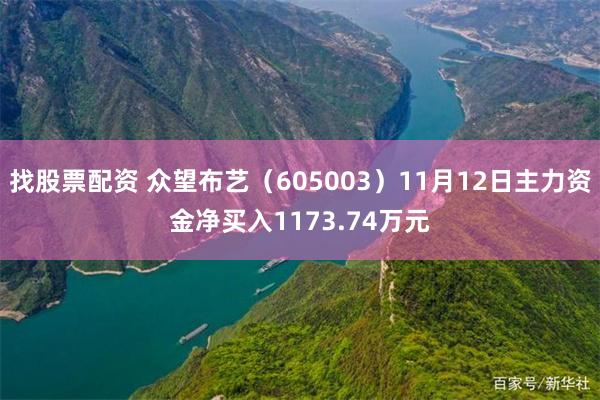 找股票配资 众望布艺（605003）11月12日主力资金净买入1173.74万元