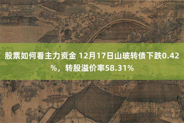 股票如何看主力资金 12月17日山玻转债下跌0.42%，转股溢价率58.31%