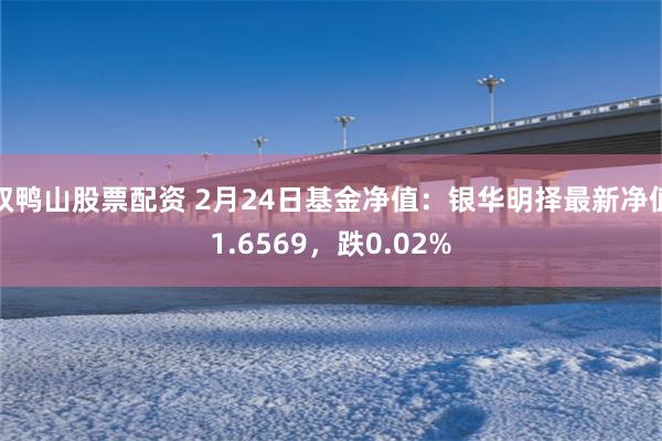 双鸭山股票配资 2月24日基金净值：银华明择最新净值1.6569，跌0.02%